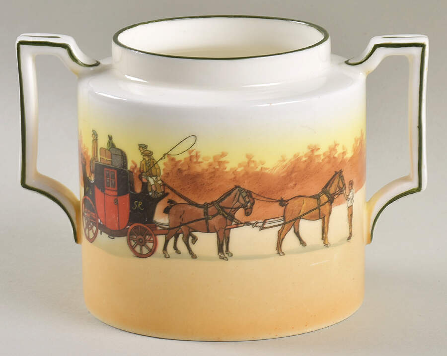 Coaching Days (Smooth, Bone) Sugar Bowl No Lid by Royal Doulton-1
