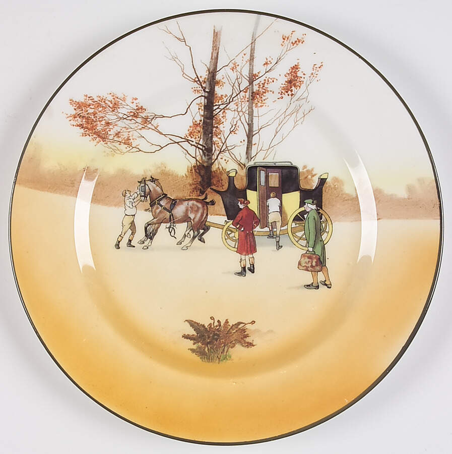Coaching Days (Smooth, Bone) Dinner Plate by Royal Doulton-1