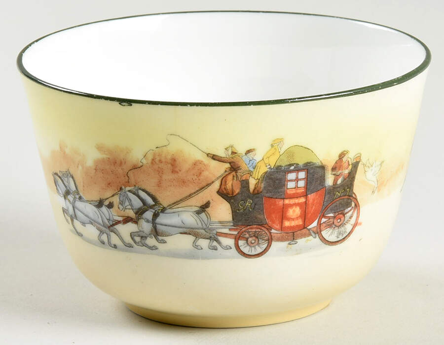 Coaching Days (Smooth, Bone) Open Sugar Bowl by Royal Doulton-1
