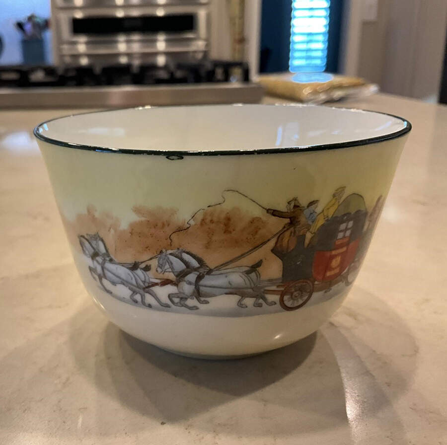 Coaching Days (Smooth, Bone) Cranberry Bowl by Royal Doulton-1