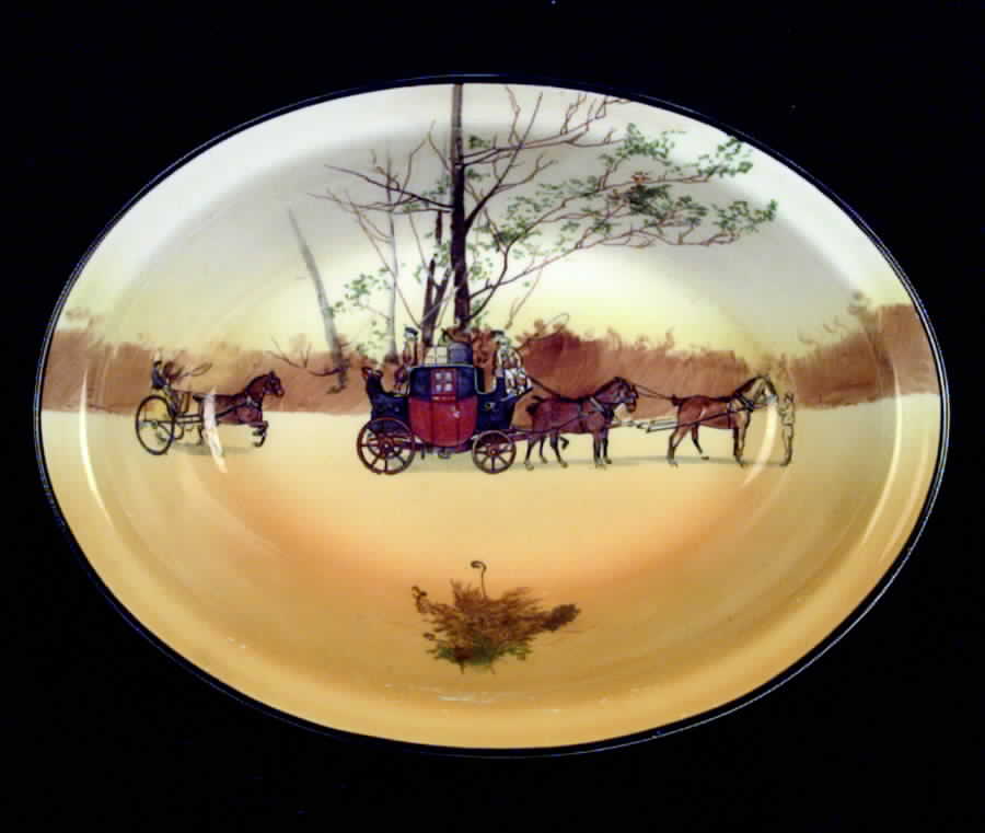 Coaching Days (Smooth, Bone) 9" Oval Vegetable Bowl by Royal Doulton-1