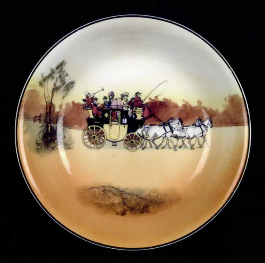 Coaching Days (Smooth, Bone) Coupe Soup Bowl by Royal Doulton-1
