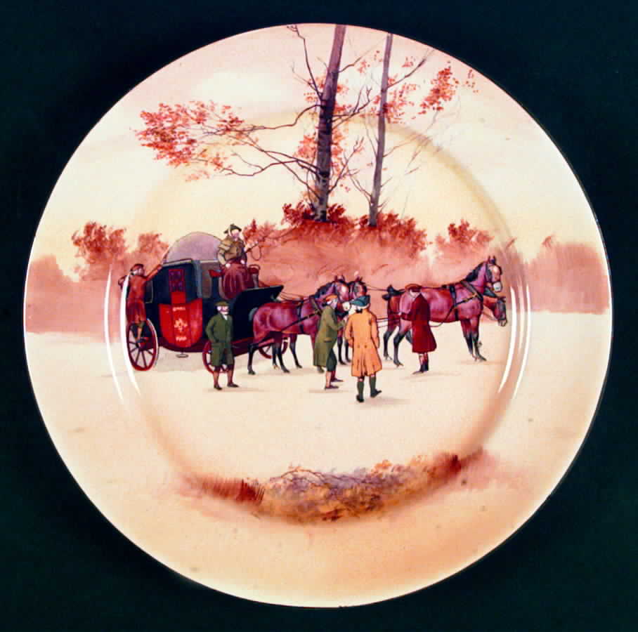 Coaching Days (Smooth, Bone) Dinner Plate by Royal Doulton-1