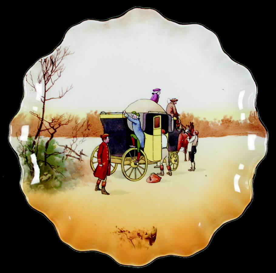 Coaching Days (Smooth, Bone) 8" Cookie Plate by Royal Doulton-1