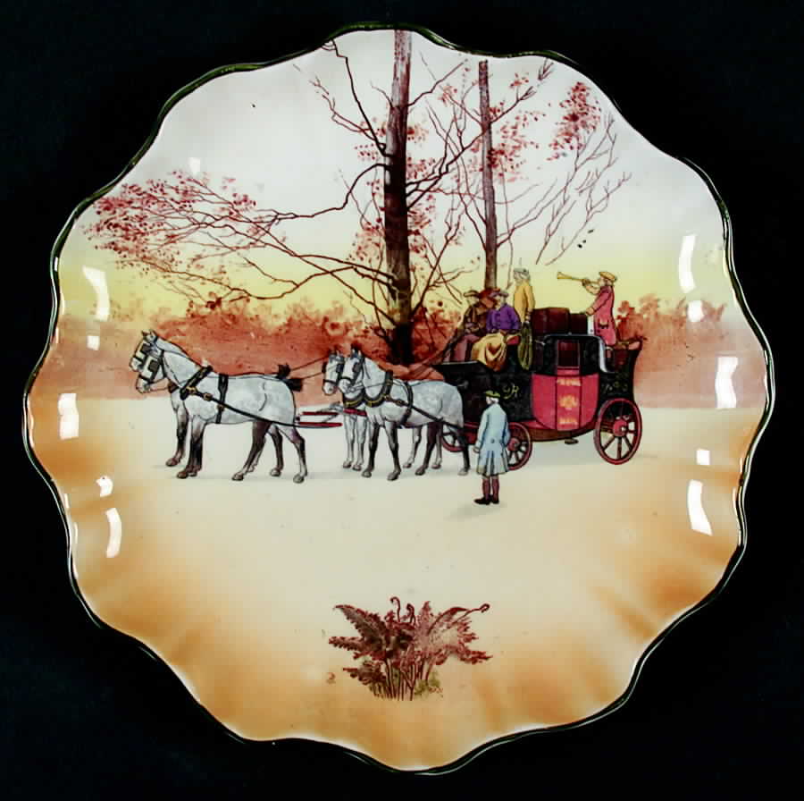 Coaching Days (Smooth, Bone) 8" Cookie Plate by Royal Doulton-1