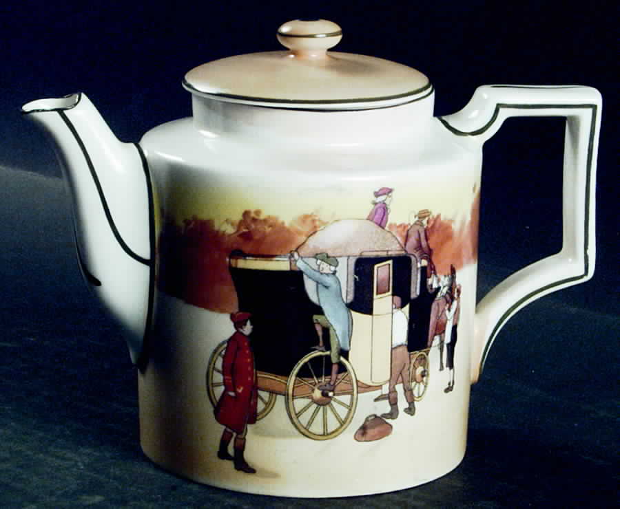 Coaching Days (Smooth, Bone) Teapot & Lid by Royal Doulton-1