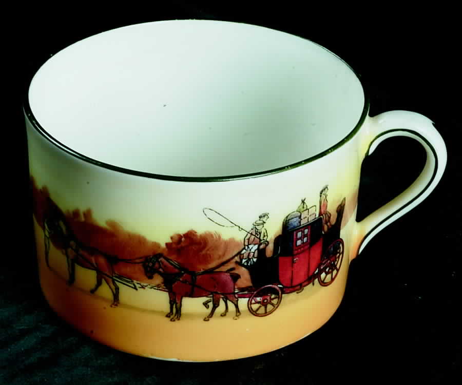 Coaching Days (Smooth, Bone) Flat Cup by Royal Doulton-1