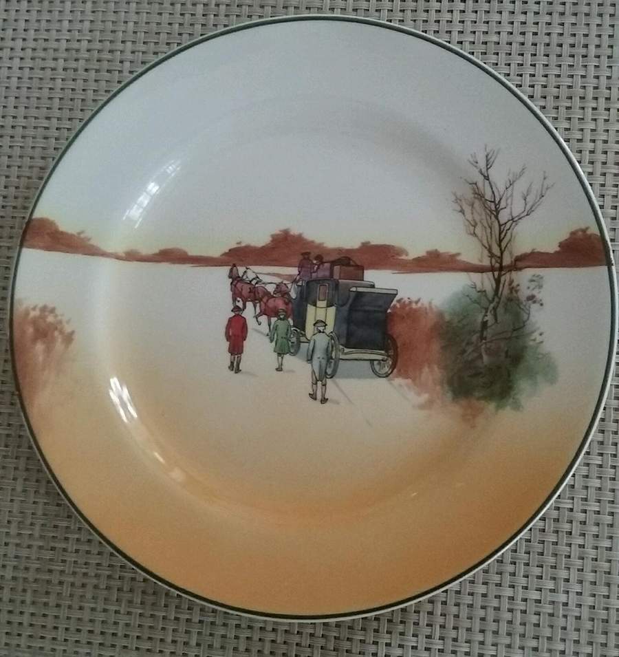 Coaching Days (Smooth, Bone) Luncheon Plate by Royal Doulton-1