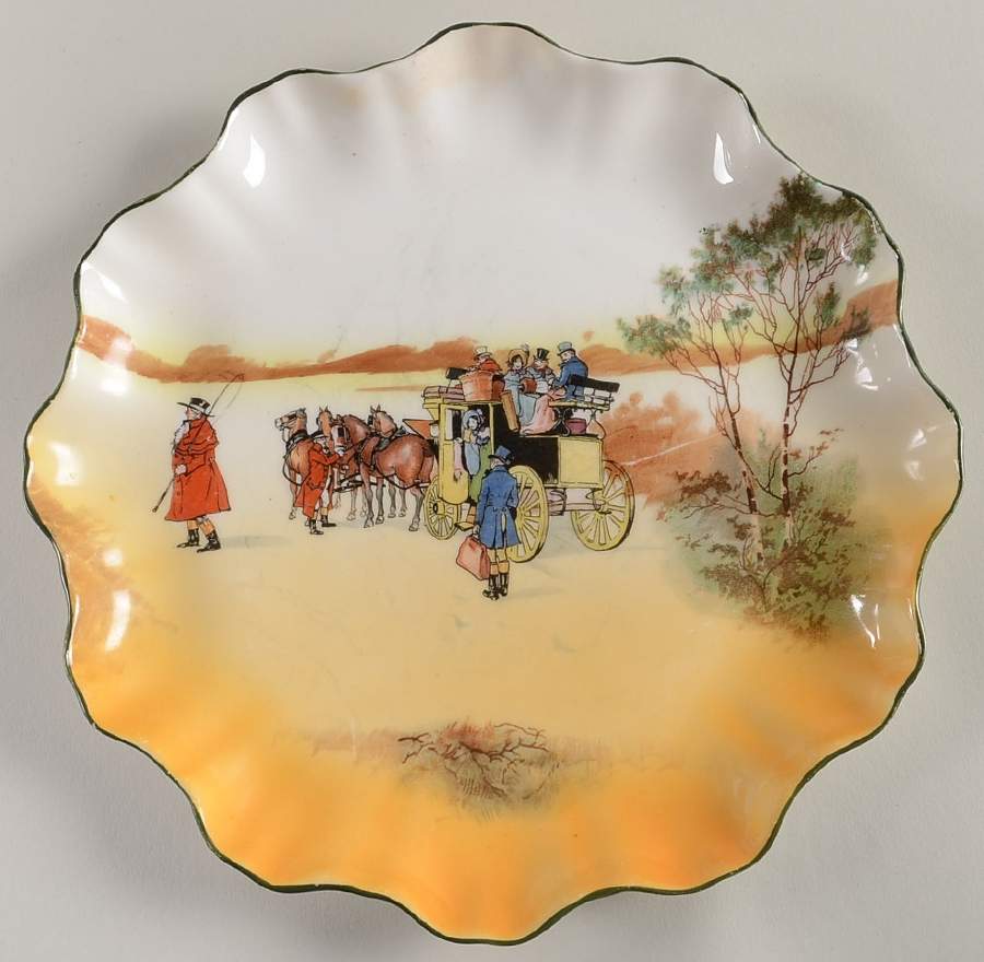 Coaching Days (Smooth, Bone) 8" Cookie Plate by Royal Doulton-1