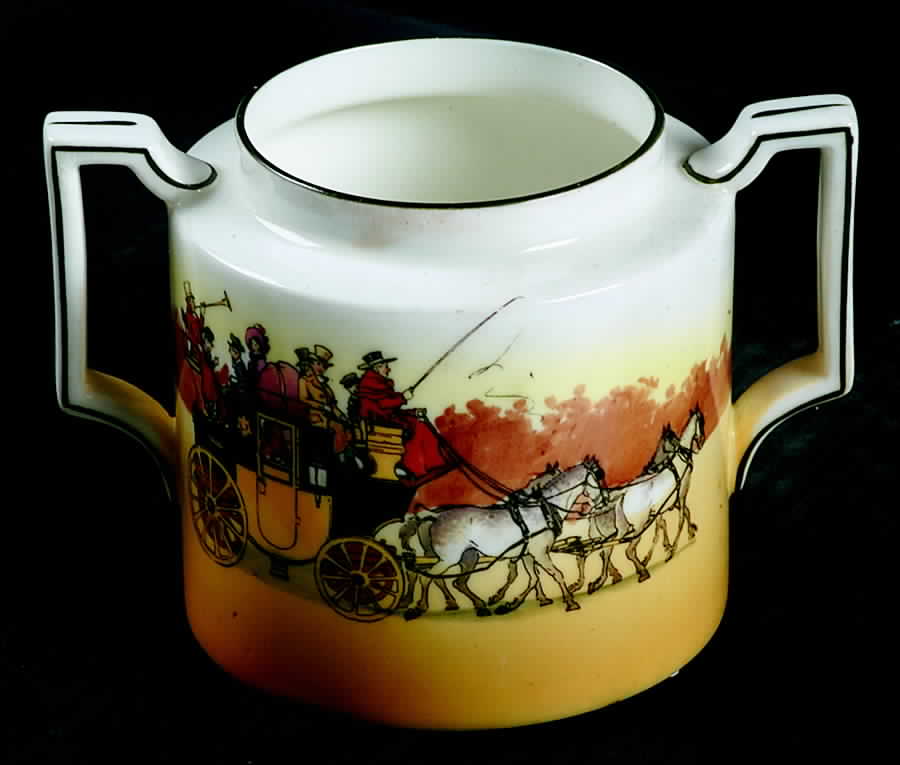 Coaching Days (Smooth, Bone) Sugar Bowl No Lid by Royal Doulton-1