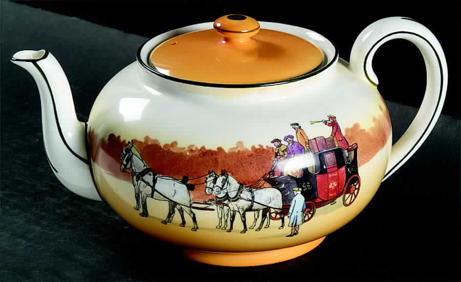 Coaching Days (Smooth, Bone) Teapot & Lid by Royal Doulton-1