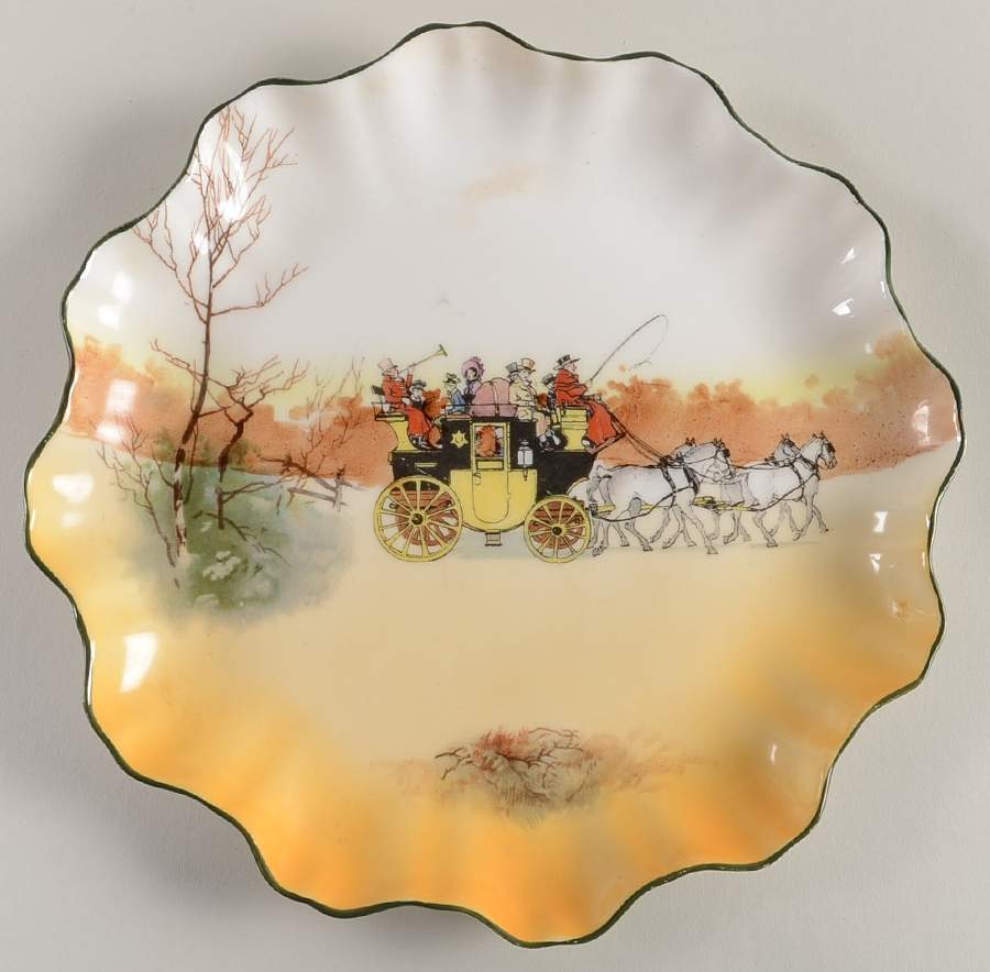 Coaching Days (Smooth, Bone) 8" Cookie Plate by Royal Doulton-1