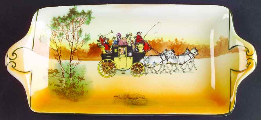 Coaching Days (Smooth, Bone) 10" Sandwich Tray by Royal Doulton-1
