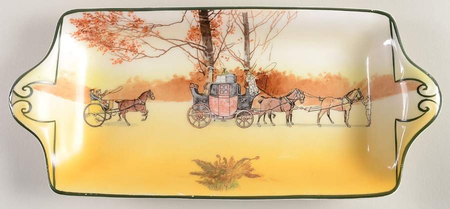 Coaching Days (Smooth, Bone) 10" Sandwich Tray by Royal Doulton-1
