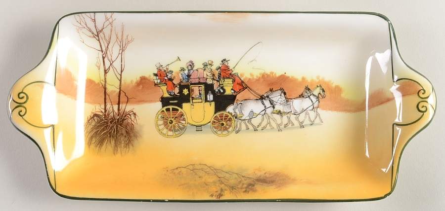 Coaching Days (Smooth, Bone) 10" Sandwich Tray by Royal Doulton-1
