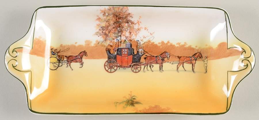 Coaching Days (Smooth, Bone) 10" Sandwich Tray by Royal Doulton-1