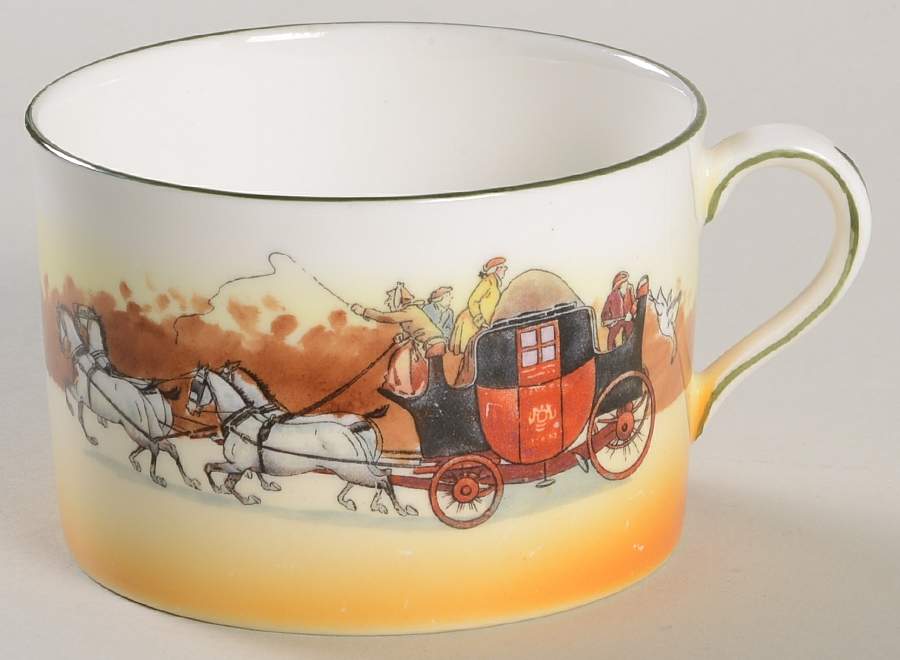 Coaching Days (Smooth, Bone) Cup for Dessert Plate & Cup Set by Royal Doulton-1