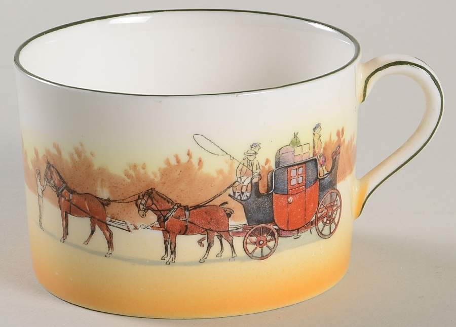 Coaching Days (Smooth, Bone) Cup for Dessert Plate & Cup Set by Royal Doulton-1