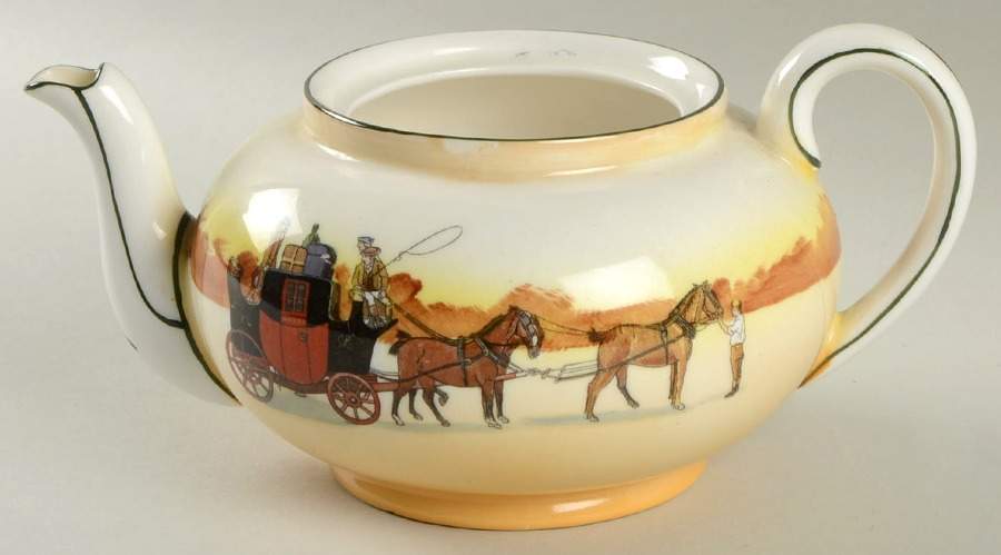 Coaching Days (Smooth, Bone) Mini Teapot No Lid by Royal Doulton-1