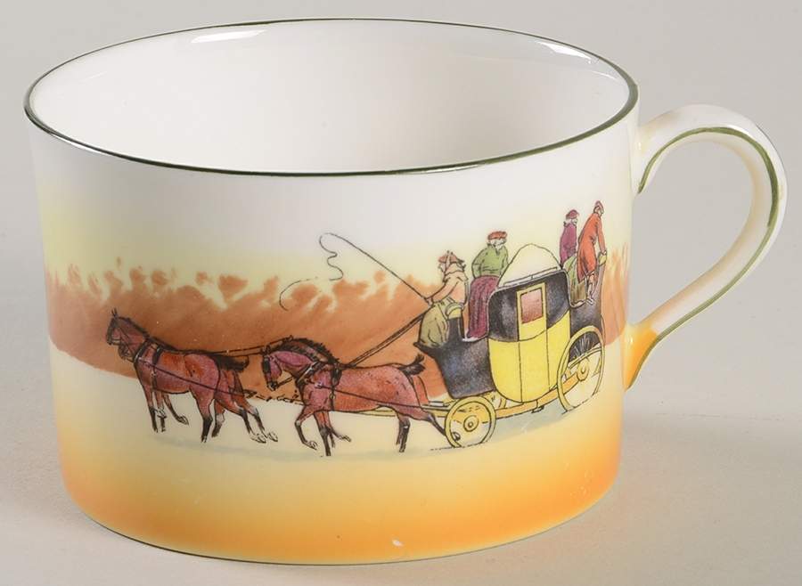 Coaching Days (Smooth, Bone) Cup for Dessert Plate & Cup Set by Royal Doulton-1