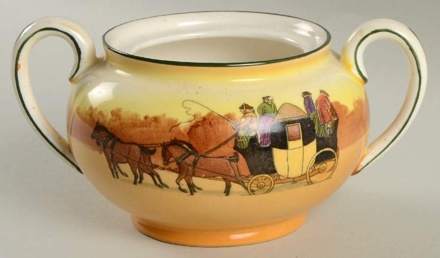 Coaching Days (Smooth, Bone) Sugar Bowl No Lid by Royal Doulton-1
