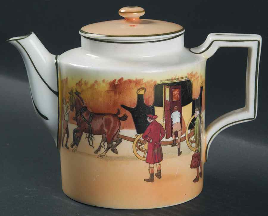 Coaching Days (Smooth, Bone) Small Teapot & Lid by Royal Doulton-1