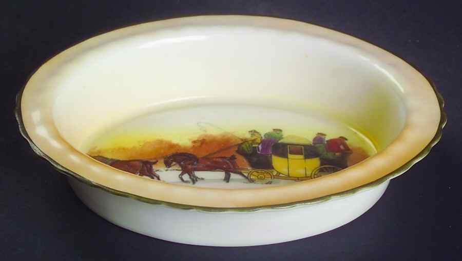 Coaching Days (Smooth, Bone) 4" Oval Nut Dish by Royal Doulton-1