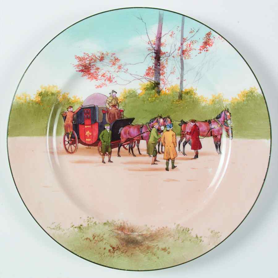 Coaching Days (Smooth, Bone) Dinner Plate by Royal Doulton-1