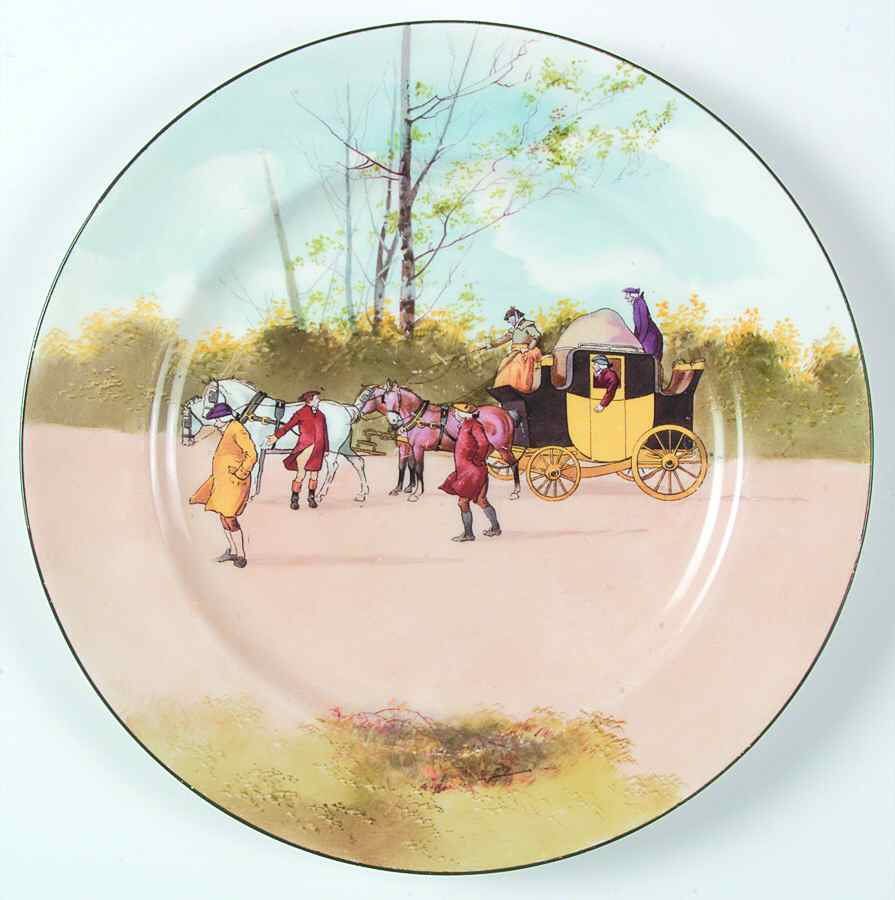 Coaching Days (Smooth, Bone) Dinner Plate by Royal Doulton-1