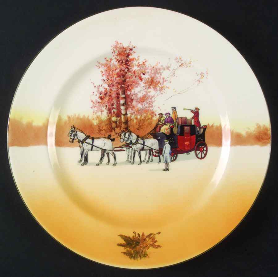 Coaching Days (Smooth, Bone) Dinner Plate by Royal Doulton-1