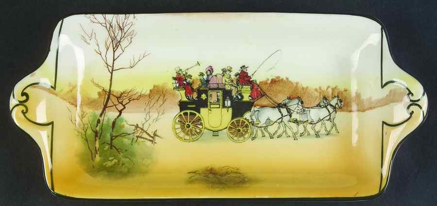 Coaching Days (Smooth, Bone) 10" Sandwich Tray by Royal Doulton-1