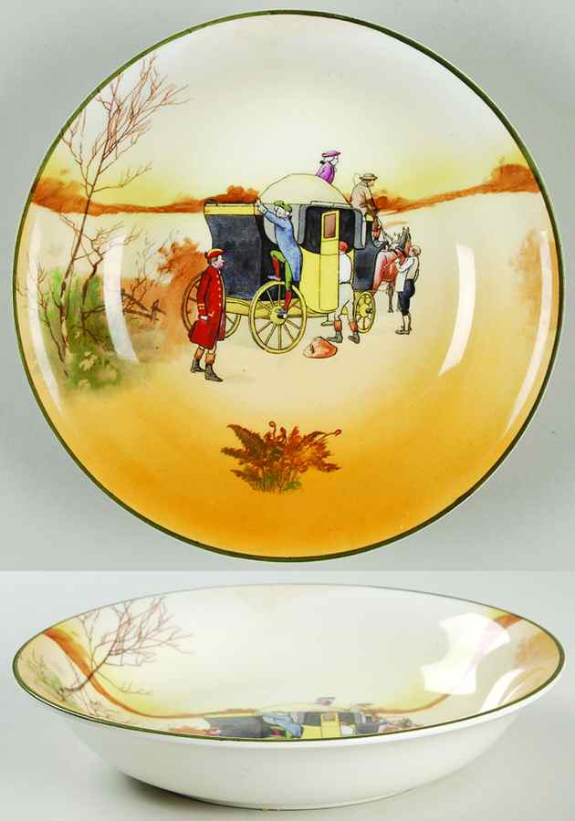 Coaching Days (Smooth, Bone) Coupe Soup Bowl by Royal Doulton-1