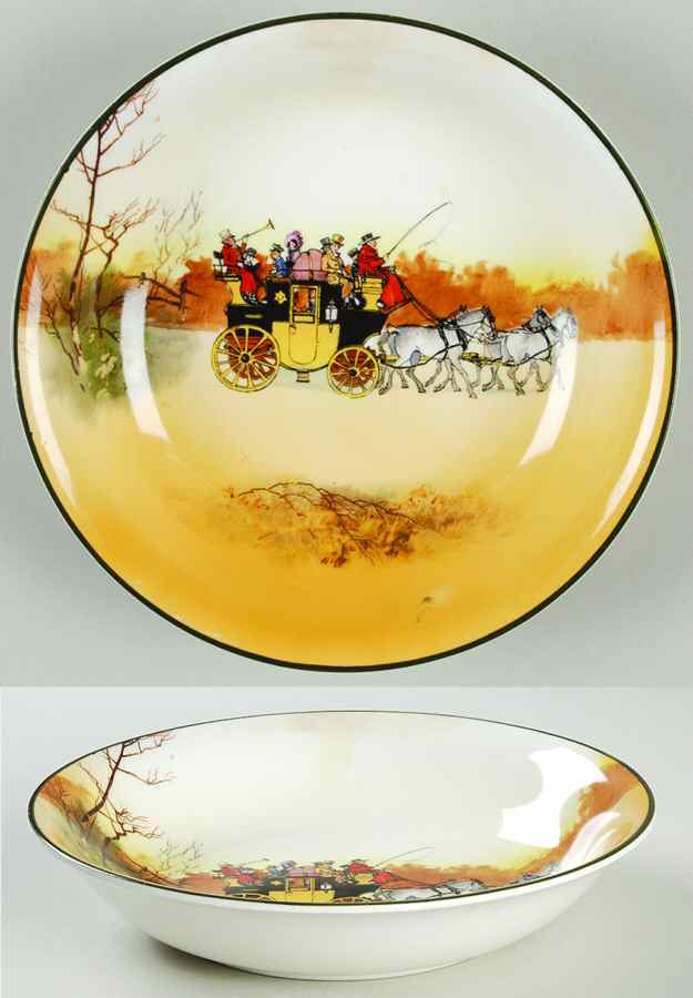 Coaching Days (Smooth, Bone) Coupe Soup Bowl by Royal Doulton-1