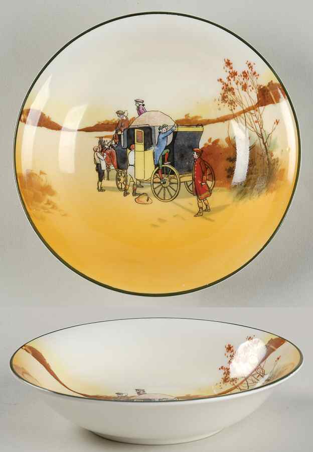 Coaching Days (Smooth, Bone) Fruit/Dessert (Sauce) Bowl by Royal Doulton-1