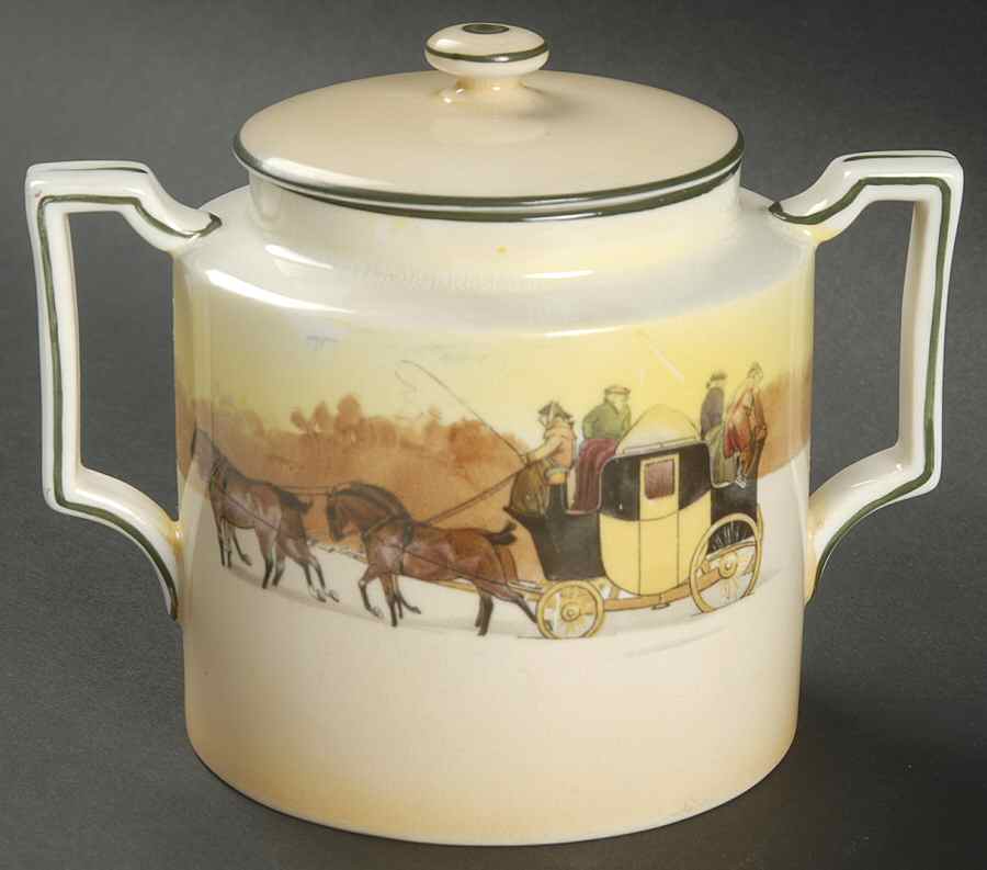 Coaching Days (Smooth, Bone) Sugar Bowl & Lid by Royal Doulton-1