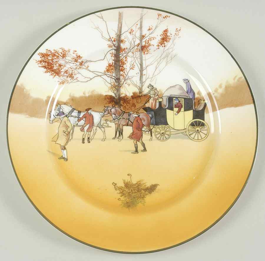 Coaching Days (Smooth, Bone) Dinner Plate by Royal Doulton-1