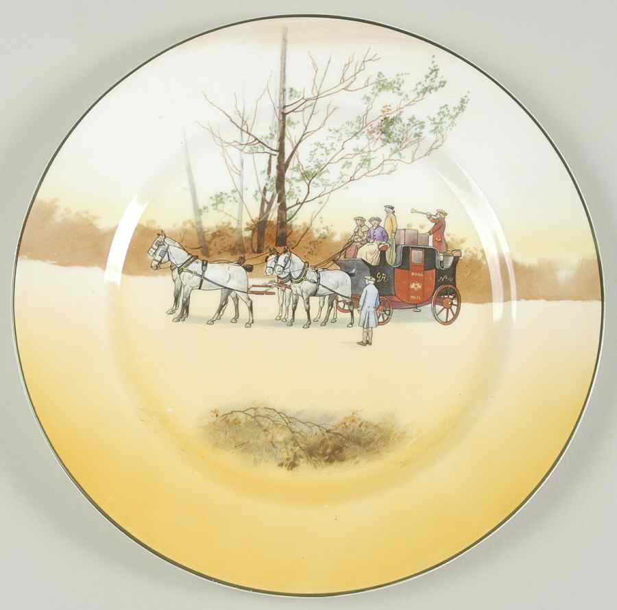 Coaching Days (Smooth, Bone) Dinner Plate by Royal Doulton-1