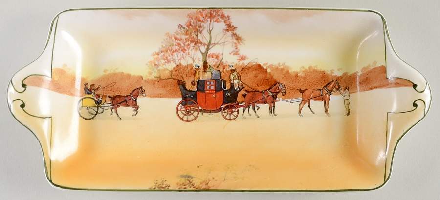 Coaching Days (Smooth, Bone) 10" Sandwich Tray by Royal Doulton-1