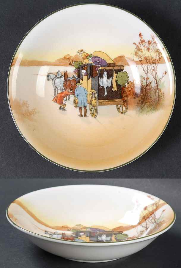 Coaching Days (Smooth, Bone) Fruit/Dessert (Sauce) Bowl by Royal Doulton-1