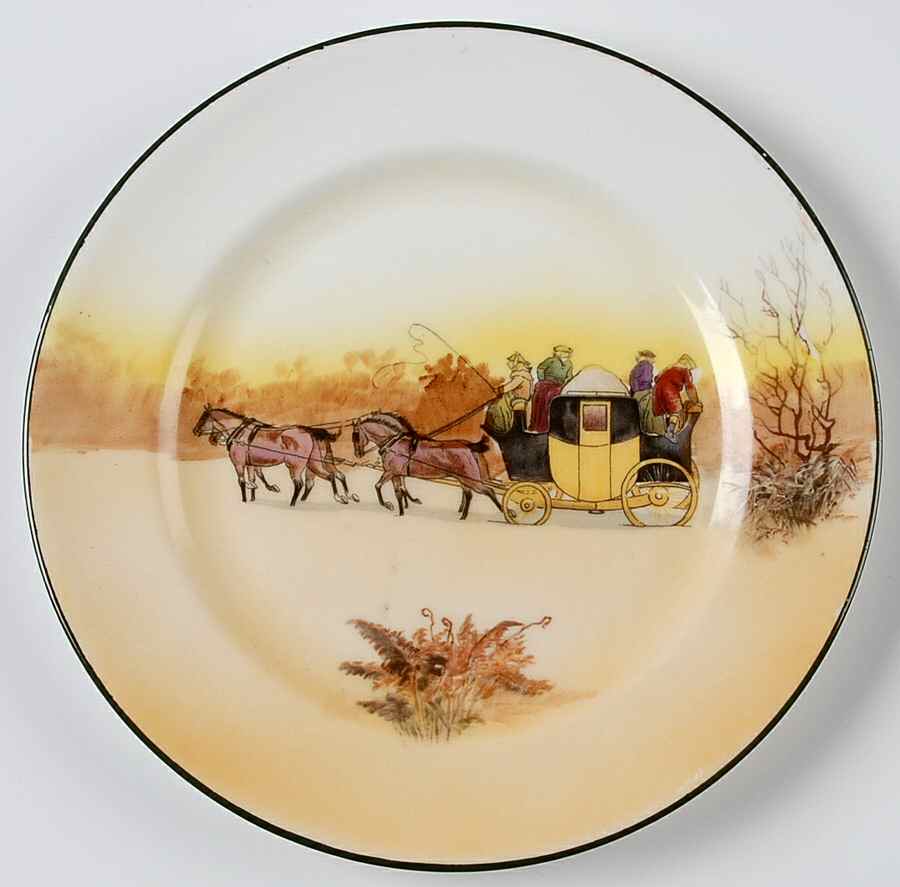 Coaching Days (Smooth, Bone) Dessert/Pie Plate by Royal Doulton-1