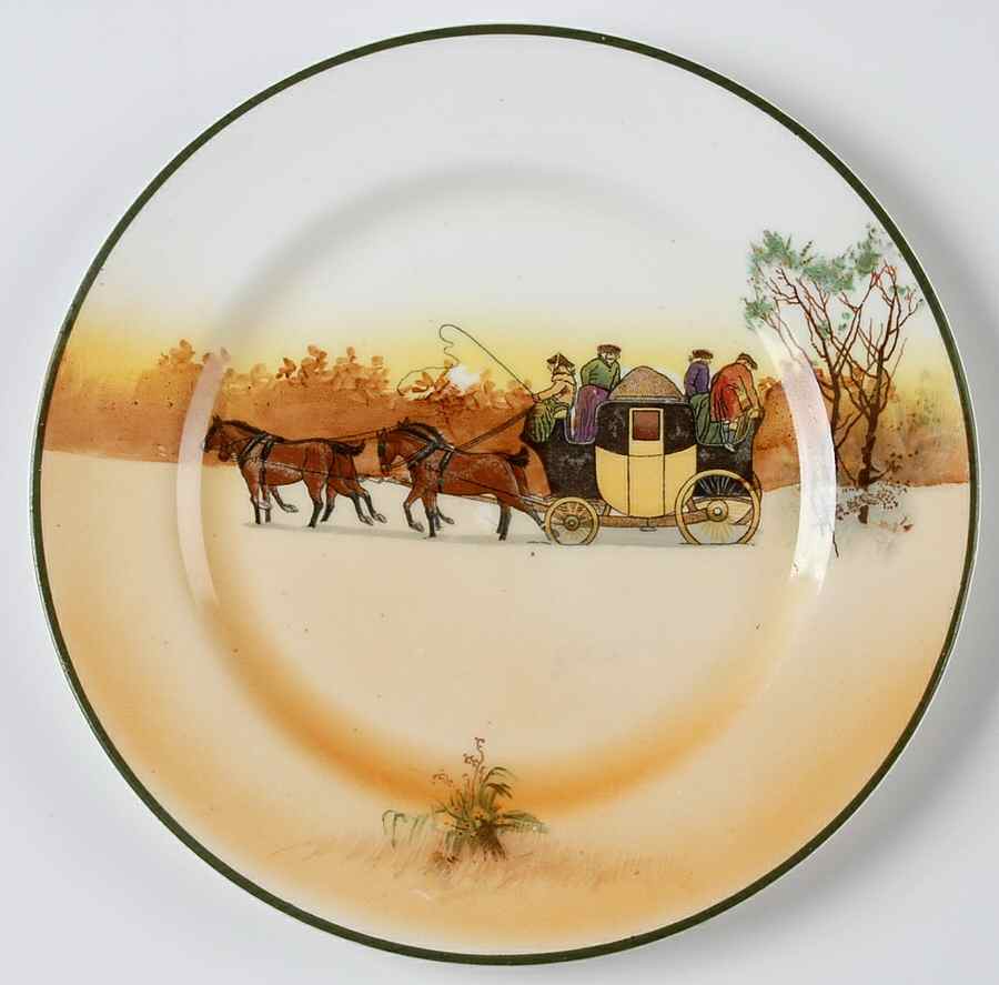 Coaching Days (Smooth, Bone) Dessert/Pie Plate by Royal Doulton-1