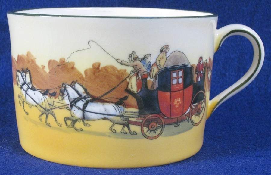 Coaching Days (Smooth, Bone) Flat Cup by Royal Doulton-1