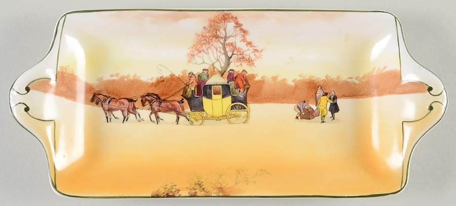 Coaching Days (Smooth, Bone) 10" Sandwich Tray by Royal Doulton-1