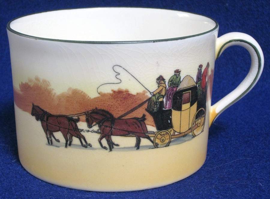 Coaching Days (Smooth, Bone) Flat Cup by Royal Doulton-1
