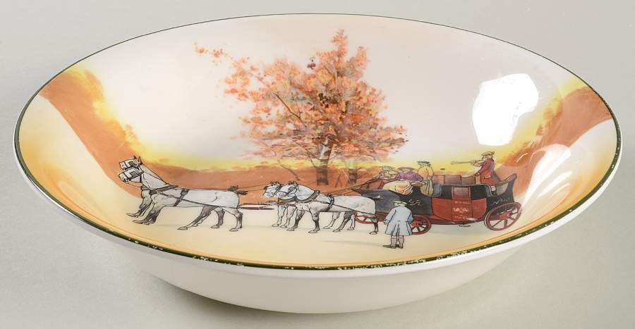 Coaching Days (Smooth, Bone) Coupe Soup Bowl by Royal Doulton-1