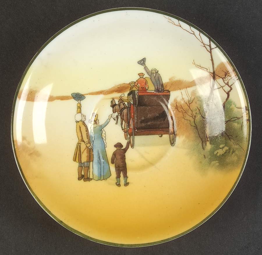 Coaching Days (Smooth, Bone) Saucer for Flat Cup by Royal Doulton-1
