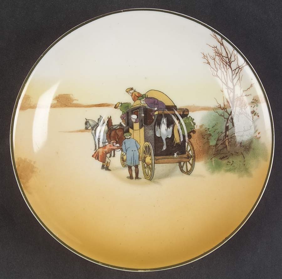 Coaching Days (Smooth, Bone) Saucer for Flat Cup by Royal Doulton-1