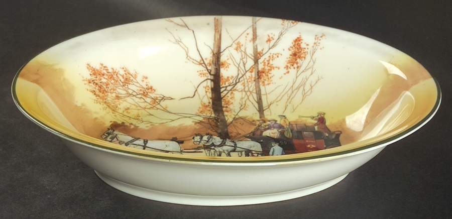 Coaching Days (Smooth, Bone) 9" Oval Vegetable Bowl by Royal Doulton-1