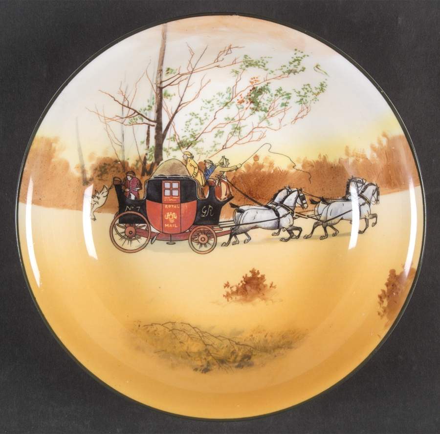 Coaching Days (Smooth, Bone) Coupe Soup Bowl by Royal Doulton-1