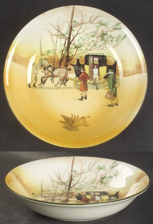 Coaching Days (Smooth, Bone) Coupe Soup Bowl by Royal Doulton-1
